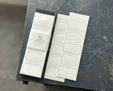 大枝活版室 OEDA LETTERPRESS 5 frame label book ラベルブック Bronze & Dark blue Silver & Red Green & Black Purple & beige Light green & beige ラベル メモ メモ帳 カード メッセージカード 手帳 ミシン目 活版印刷 コラージュ