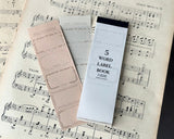 大枝活版室 OEDA LETTERPRESS 5 word label book ラベルブック Gray & Beige paper グレー ベージュ ペーパー ラベル メモ メモ帳 カード メッセージカード 手帳 ミシン目 活版印刷 コラージュ