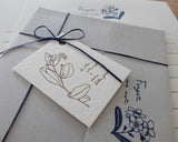 大枝活版室 OEDA LETTERPRESS Letter set レターセット forest くろ 野ぶどう 忘れな草 便箋 便せん 手紙 レター 封筒 花 メッセージカード 活版印刷 ギフト