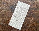 大枝活版室 OEDA LETTERPRESS sticker sheet ステッカーシート STAMP Bronze Darkblue スタンプ ブロンズ ダークブルー ステッカー シール シールシート 活版印刷 ギフト手帳 コラージュ