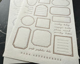大枝活版室 OEDA LETTERPRESS sticker sheet ステッカーシート FRAME Bronze Greige フレーム ブロンズ グレージュ ステッカー シール シールシート 活版印刷 ギフト手帳 コラージュ
