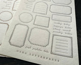 大枝活版室 OEDA LETTERPRESS sticker sheet ステッカーシート FRAME Bronze Greige フレーム ブロンズ グレージュ ステッカー シール シールシート 活版印刷 ギフト手帳 コラージュ