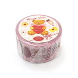 パティシエハリネズミ マスキングテープ 24mm幅 プレゼントリボン Present Ribbon Sleeping with bread 食パンで眠る 文具男子tasu_marlyコラボ かわいい おしゃれ カモ井加工紙