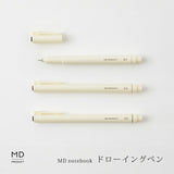 MDドローイングペン MD PRODUCT 耐水性 ミリペン 黒 0.1mm 0.3mm 0.5mm 水性顔料ペン キャップつき MDノート MDプロダクト