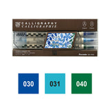 くれたけ 呉竹 ZIG メモリーシステムカリグラフィー 3色 セット Blue Green Kiwi Mint Orange Brown Platinum Blue Rose Pink Violet Pink カリグラフィー用マーカー 水性顔料 水性 カラーペン