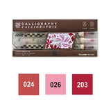 くれたけ 呉竹 ZIG メモリーシステムカリグラフィー 3色 セット Blue Green Kiwi Mint Orange Brown Platinum Blue Rose Pink Violet Pink カリグラフィー用マーカー 水性顔料 水性 カラーペン