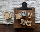 大枝活版室 コラボ オリジナルスタンプ 季節のリース 希望の木 鳥の切手 エンべロップ メッセージバード はんこの日 別注 オリジナル スタンプ はんこ ハンコ かわいい フレーム 封筒 ギフト 手帳 メモ