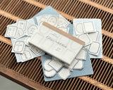 大枝活版室 OEDA LETTERPRESS 8 shape labelbook ラベルブック Frame Black Bronze Darkblue フレーム ブラック ブロンズ ダークブルー ラベル メモ メモ帳 カード メッセージカード 手帳 ミシン目 活版印刷 コラージュ