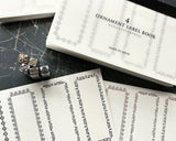 大枝活版室 OEDA LETTERPRESS 4 ornament label book ラベルブック Frame Black Bronze MIZUASAGI SAKURA フレーム ブラック ブロンズ 水浅葱 桜 ラベル メモ メモ帳 カード メッセージカード 手帳 ミシン目 活版印刷 コラージュ