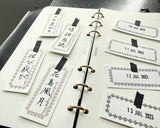 大枝活版室 OEDA LETTERPRESS 4 ornament label book ラベルブック Frame Black Bronze MIZUASAGI SAKURA フレーム ブラック ブロンズ 水浅葱 桜 ラベル メモ メモ帳 カード メッセージカード 手帳 ミシン目 活版印刷 コラージュ