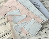 大枝活版室 OEDA LETTERPRESS 5 word label book ラベルブック Gray & Beige paper グレー ベージュ ペーパー ラベル メモ メモ帳 カード メッセージカード 手帳 ミシン目 活版印刷 コラージュ