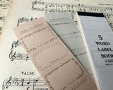 大枝活版室 OEDA LETTERPRESS 5 word label book ラベルブック Gray & Beige paper グレー ベージュ ペーパー ラベル メモ メモ帳 カード メッセージカード 手帳 ミシン目 活版印刷 コラージュ