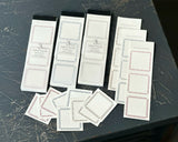 大枝活版室 OEDA LETTERPRESS 3 pattern labelbook mini ラベルブック Red Bronze Darkblue レッド ブロンズ ダークブルー ラベル メモ メモ帳 カード メッセージカード 手帳 ミシン目 活版印刷 コラージュ