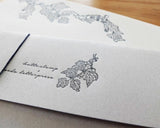 大枝活版室 OEDA LETTERPRESS Letter set レターセット forest くろ 野ぶどう 忘れな草 便箋 便せん 手紙 レター 封筒 花 メッセージカード 活版印刷 ギフト