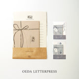 大枝活版室 OEDA LETTERPRESS Letter set レターセット forest くろ 野ぶどう 忘れな草 便箋 便せん 手紙 レター 封筒 花 メッセージカード 活版印刷 ギフト