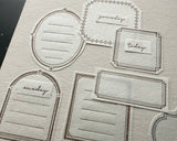 大枝活版室 OEDA LETTERPRESS sticker sheet ステッカーシート FRAME Bronze Greige フレーム ブロンズ グレージュ ステッカー シール シールシート 活版印刷 ギフト手帳 コラージュ