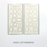 大枝活版室 OEDA LETTERPRESS sticker sheet ステッカーシート FRAME Bronze Greige フレーム ブロンズ グレージュ ステッカー シール シールシート 活版印刷 ギフト手帳 コラージュ