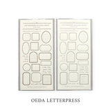 Feuille d'autocollants OEDA LETTERPRESS CADRE