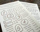 大枝活版室 OEDA LETTERPRESS sticker sheet ステッカーシート LETTER Bronze Black レター ブロンズ ブラック ステッカー シール シールシート 活版印刷 ギフト手帳 コラージュ
