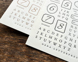 大枝活版室 OEDA LETTERPRESS sticker sheet ステッカーシート LETTER Bronze Black レター ブロンズ ブラック ステッカー シール シールシート 活版印刷 ギフト手帳 コラージュ