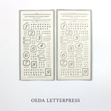 大枝活版室 OEDA LETTERPRESS sticker sheet ステッカーシート LETTER Bronze Black レター ブロンズ ブラック ステッカー シール シールシート 活版印刷 ギフト手帳 コラージュ