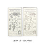 Feuille d'autocollants OEDA LETTERPRESS LETTRE