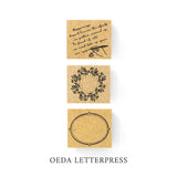 大枝活版室 OEDA LETTERPRESS Stamp スタンプ SP006 SP018 SP021 植物 花 英字 フレーム はんこ ラバースタンプ おしゃれ 手帳 ギフト コラージュ
