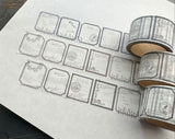 大枝活版室 OEDA LETTERPRESS Masking tape マスキングテープ Mellow darkblue brown 25mm テープ マステ