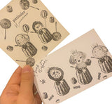 パティシエハリネズミ スタンプ 30×30mm カヌレ ころりんハリー ケーキ 足付きの台 月 太陽 マルプーのミルク ミモザのブーケ 鉛筆ハリー ハリネズミ かわいい おしゃれ