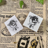 パティシエハリネズミ スタンプ 30×30mm カヌレ ころりんハリー ケーキ 足付きの台 月 太陽 マルプーのミルク ミモザのブーケ 鉛筆ハリー ハリネズミ かわいい おしゃれ