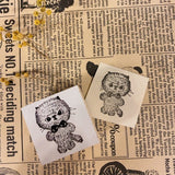 パティシエハリネズミ スタンプ 30×30mm 手に何かを持つハリー 猫のミーコ 運ぶパティシエ コロロ ハリー チップ 丸いクッキー缶 クラシック角っこお花 スキレット 丸皿 パンダ ひよこ 角