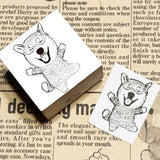 パティシエハリネズミ スタンプ 30×30mm チョコレート缶 蓋 パン焼き窯 カート ブラックベア シバ犬のそら豆ちゃん お買い物バッグ プレゼントの箱 クマ 柴犬 ボックス かわいい おしゃれ