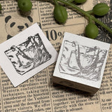 パティシエハリネズミ スタンプ 30×30mm チョコレート缶 蓋 パン焼き窯 カート ブラックベア シバ犬のそら豆ちゃん お買い物バッグ プレゼントの箱 クマ 柴犬 ボックス かわいい おしゃれ