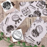 パティシエハリネズミ スタンプ 30×30mm チョコレート缶 蓋 パン焼き窯 カート ブラックベア シバ犬のそら豆ちゃん お買い物バッグ プレゼントの箱 クマ 柴犬 ボックス かわいい おしゃれ