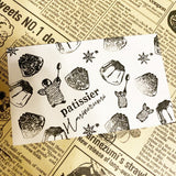 パティシエハリネズミ スタンプ 20×20mm 足つきのグラス プリン アイスクリーム ひよこのチップ ペンギンのピッピ ベリーパイ 持つコロロ カンパーニュ 食パン ホットケーキ いちごクレープ