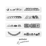 Sello erizo pastelero 40×12mm Campo Panes duros Panes blancos Pastel cortado Pastel entero Azulejo antiguo Guirnalda de cinta de cuadros Regalos