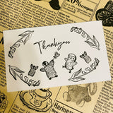 パティシエハリネズミ スタンプ 40×20mm バルーン ミモザ クリームソーダ ひまわり アイビーのつた メイソンジャー 鈴蘭 クレープの巻紙 風船 サーカス パーティ 花 かわいい おしゃれ