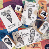 パティシエハリネズミ スタンプ 40×20mm バルーン ミモザ クリームソーダ ひまわり アイビーのつた メイソンジャー 鈴蘭 クレープの巻紙 風船 サーカス パーティ 花 かわいい おしゃれ