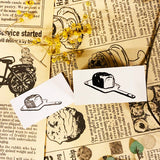 パティシエハリネズミ スタンプ 40×20mm thankyou i wish you happiness フランスパン ピクニック パントレー 平テーブル ガラスドーム ハリーの店と家 かわいい おしゃれ