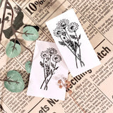 パティシエハリネズミ スタンプ 40×20mm マーガレット ミニブランコ かすみ草 かわいい おしゃれ