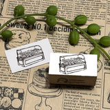 パティシエハリネズミ スタンプ 40×20mm カウンターテーブル すべり台 ケーキ箱 お店のショーケース 四角テーブル スクエアショーケース プレゼントの蓋 パティスリー かわいい おしゃれ