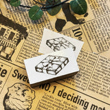 パティシエハリネズミ スタンプ 40×20mm カウンターテーブル すべり台 ケーキ箱 お店のショーケース 四角テーブル スクエアショーケース プレゼントの蓋 パティスリー かわいい おしゃれ