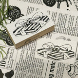 パティシエハリネズミ スタンプ 60×30mm 宝箱 宝箱の蓋 オープンカー ハートの懐中時計 懐中時計の内側 プレゼントBOXのお店の蓋 ショップ 車 パン かわいい おしゃれ