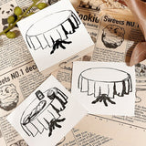 パティシエハリネズミ スタンプ 58×58mm 座り心地のいい椅子 パールのフレーム ブランコ タイプライター ハリー ガーベラ オーバルのお皿 お店のテーブル アンティークのドア 自転車でパンの配達