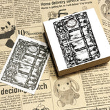 パティシエハリネズミ スタンプ 58×58mm キッチンカー レモンリース 森の出窓 トランク トランク中身 パンのパン屋さん ケーキのケーキ屋さん ディスプレイラック パンのお布団ベッド フレーム 枠