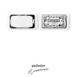パティシエハリネズミ スタンプ 60×30mm 横長クッキー缶 横長クッキー缶の蓋 かわいい おしゃれ お菓子 焼き菓子 ボックス 四角い缶 ブリキ 入れ物