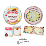 パティシエハリネズミ ロール付箋 40枚入り 幅40mm フルーツジャム Fruit Jam フルーツのお皿 ジャム瓶 かわいい おしゃれ カモ井加工紙 巻き付箋 付箋紙 ふせん お菓子 スイーツ 枠 フレーム