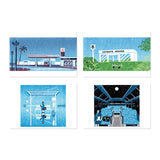 RAKUI HANA ポストカード 4種セット 葉書 羅久井ハナ ラクイハナ らくいはな 版画 アーティスト ギフト プレゼント カード 風景 イラスト 絵画 インテリア 飾る ディスプレイ かわいい おしゃれ