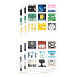 RAKUI HANA 프린트 스티커 세트 스탬프 스타일 Hana Rakui