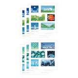 RAKUI HANA 프린트 스티커 세트 스탬프 스타일 Hana Rakui